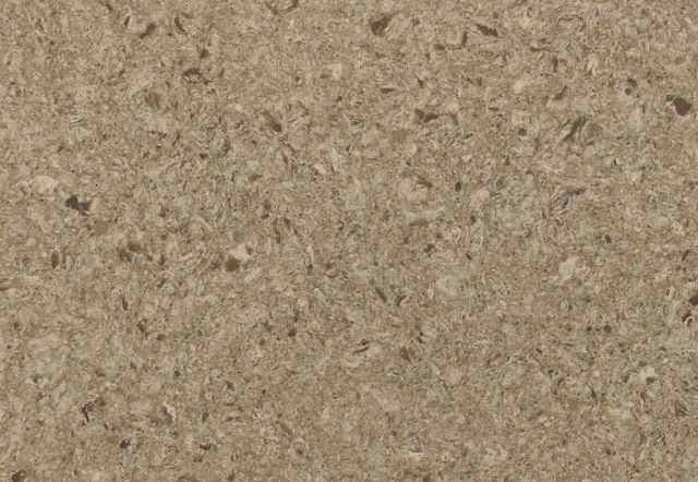Beige-brown countertop surface with varied textured flecks and patterns.