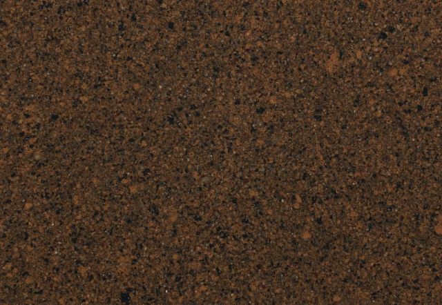 Dark brown granite surface with speckled texture.