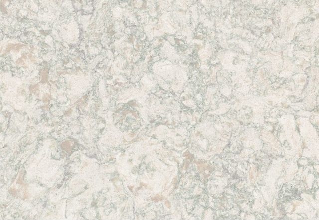 White and gray marbled quartz countertop.