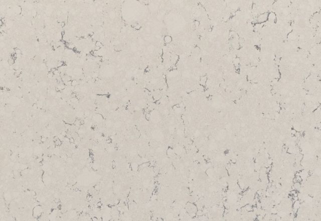 Creamy white countertop with gray veining.