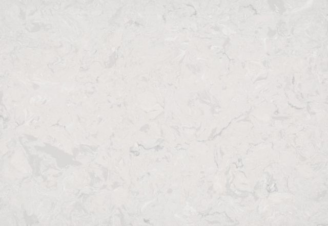 White countertop with subtle gray veining.