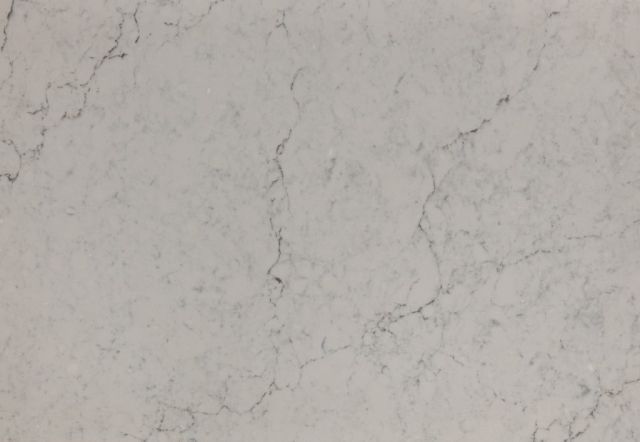 White countertop with gray veining.