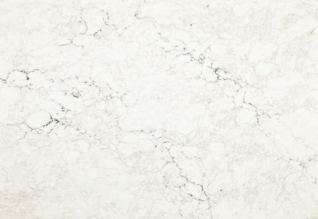 White countertop with gray veining.