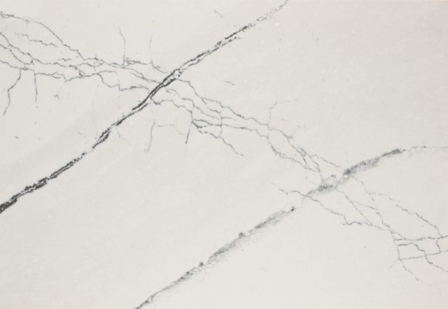 White marble slab with gray veining.