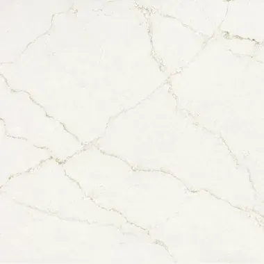 White quartz countertop with light gray veining.