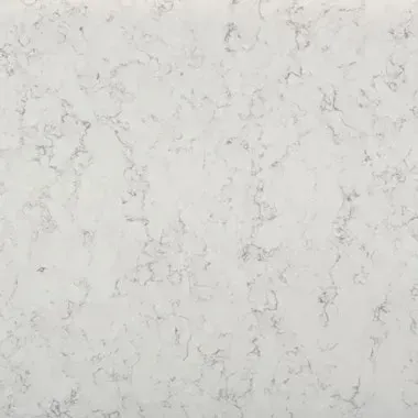 White quartz countertop with grey veining.