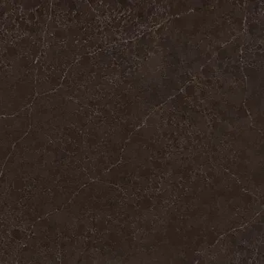 Dark brown marble surface with white veining.