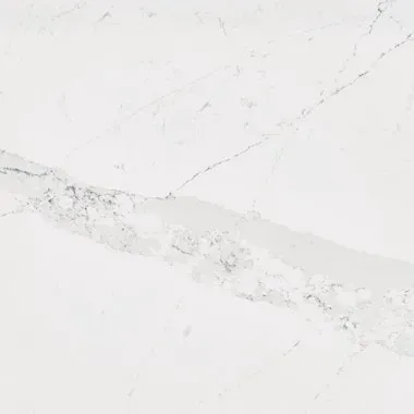 White countertop with gray veining.