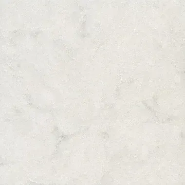 White countertop with subtle gray veining.