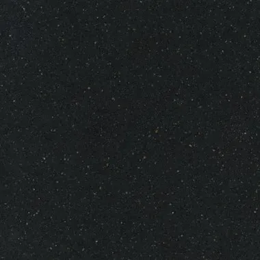 Black quartz countertop with small, light-colored flecks throughout.