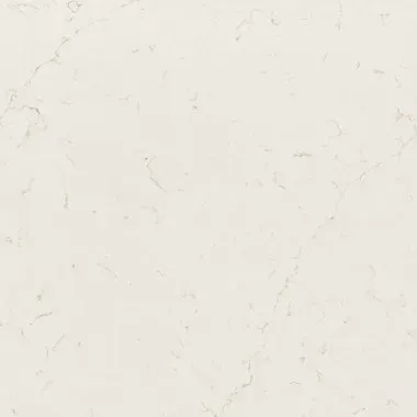 Creamy white quartz countertop with subtle veining.