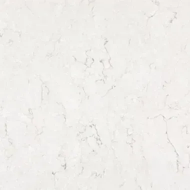 White quartz countertop with gray veining.