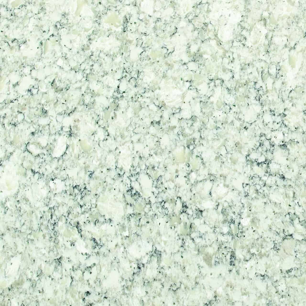 Light blue granite countertop with white and dark flecks.