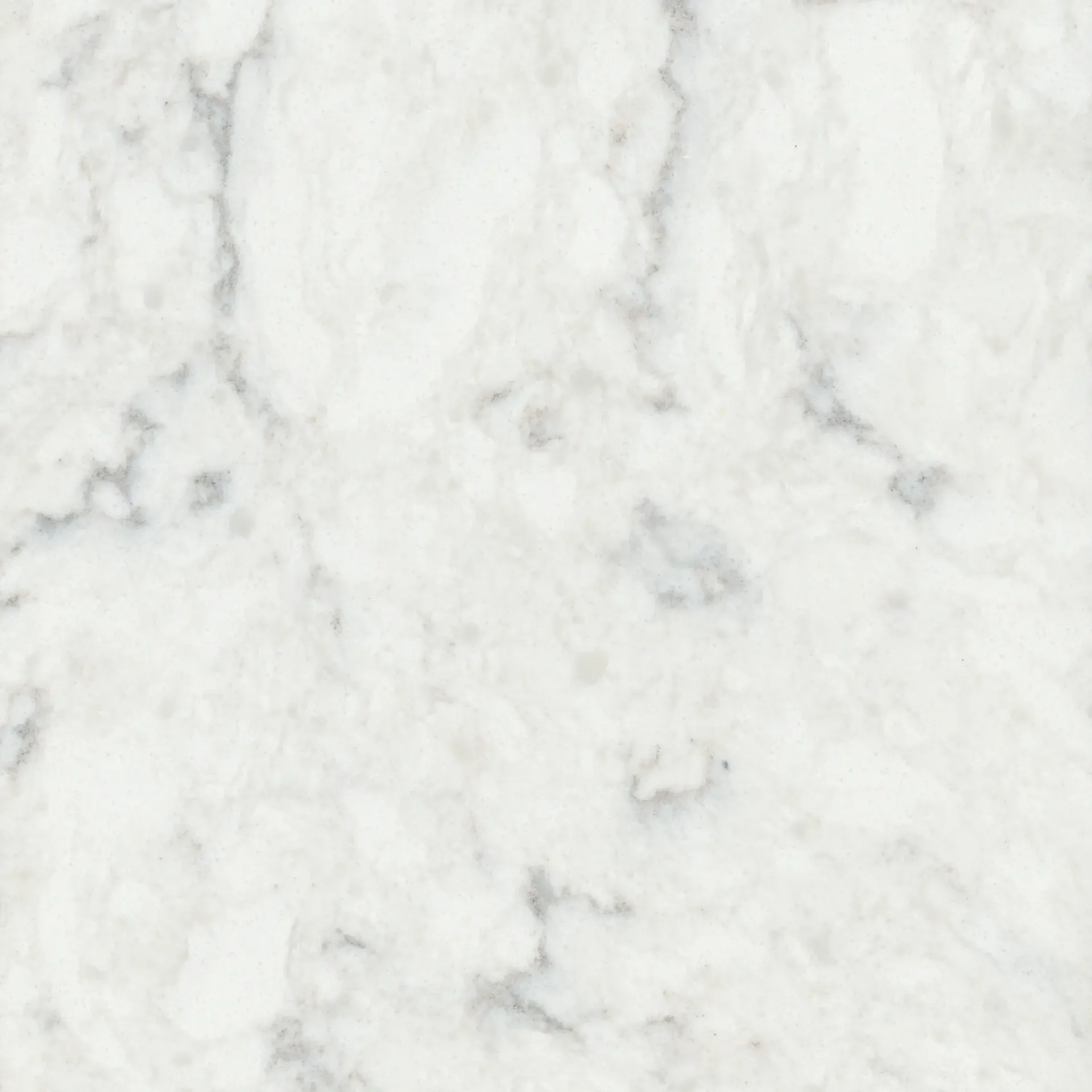 White quartz countertop with gray veining.