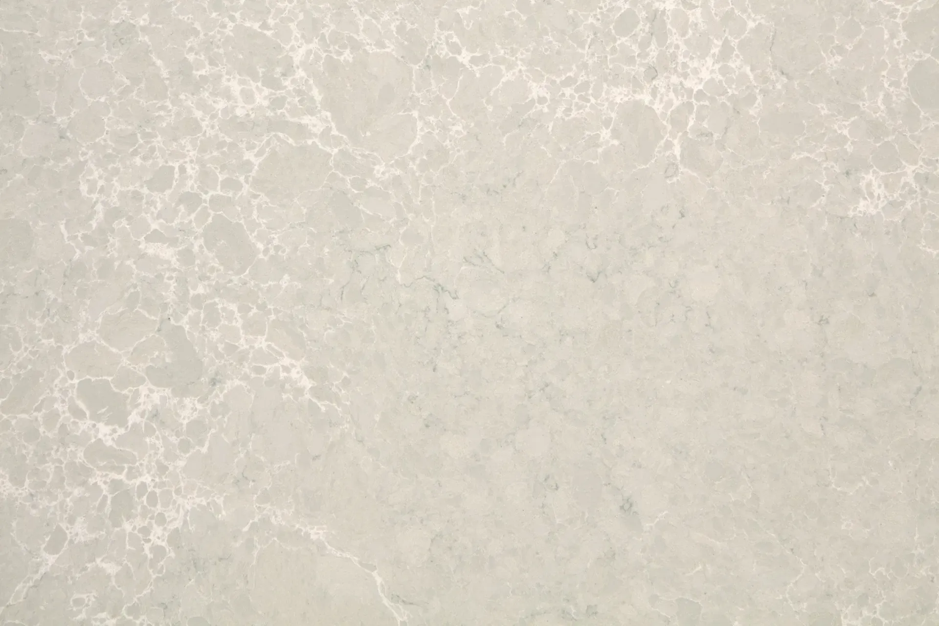 Light gray quartz countertop with subtle white veining.