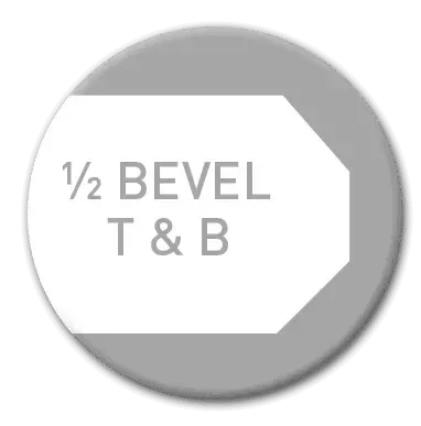 A gray circle with a white shape, the text