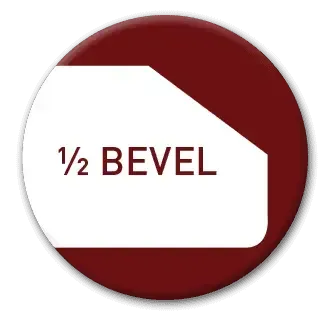 White shape inside a red circle, labeled