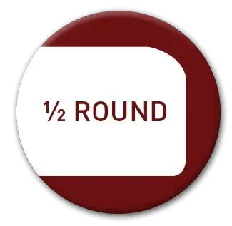 Red and white button with