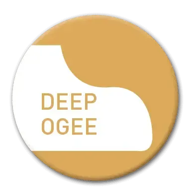 Tan circle with white shoe shape and