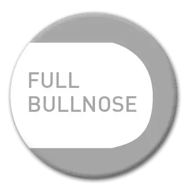 White button with gray outline; text