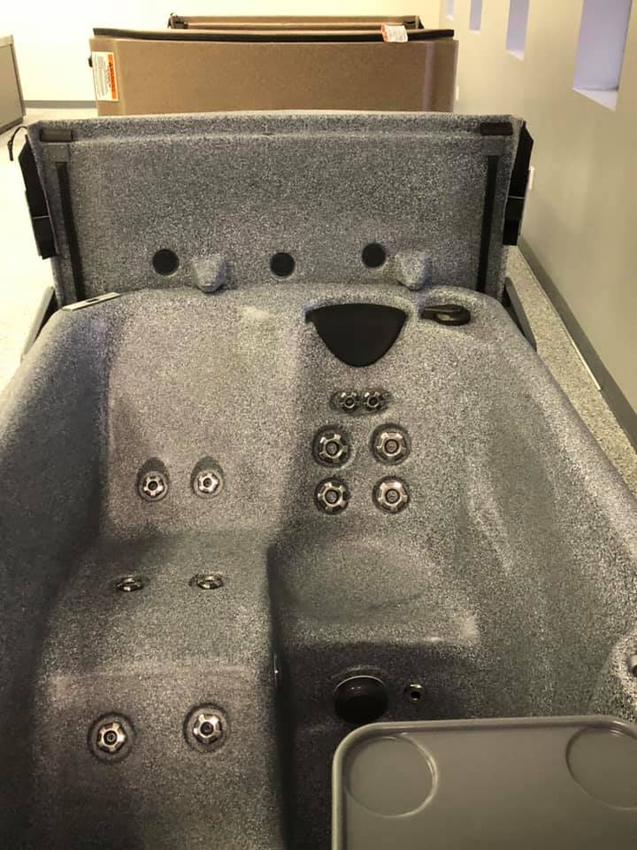 Gray hot tub