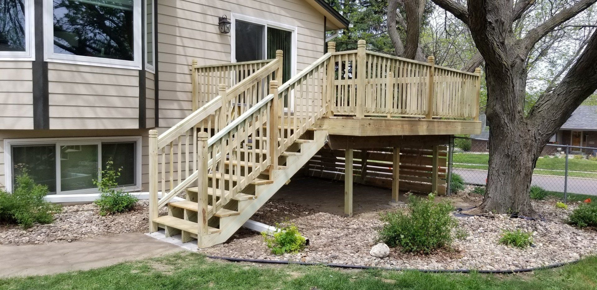 Green treated deck