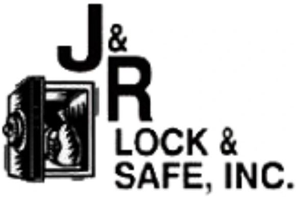 Logo for J & R Lock & Safe, Inc., featuring a safe graphic and company name.
