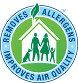 A logo for a company that removes allergens and improves air quality.