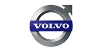 The Volvo logo: a silver circular emblem with an arrow pointing upward and right, featuring the white text 