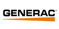 The logo for generac is orange and black on a white background.
