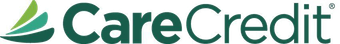 CareCredit logo, dark green text with a stylized leaf design on the left, and a registered trademark symbol.