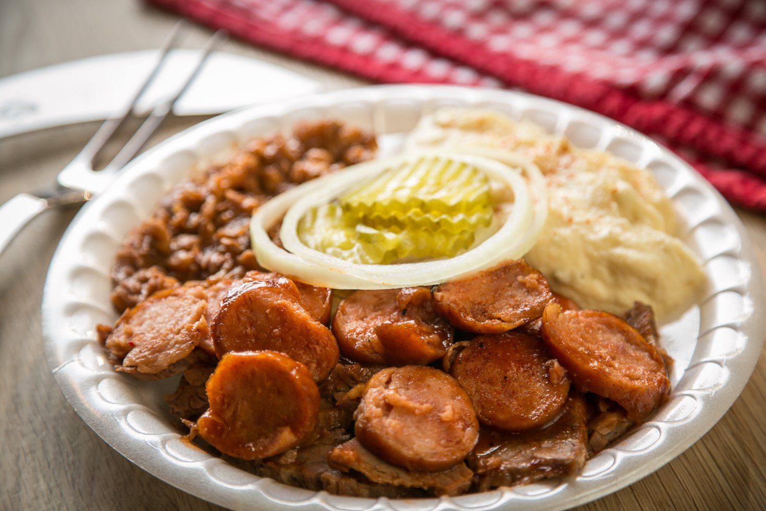 Bbq meats in a plate