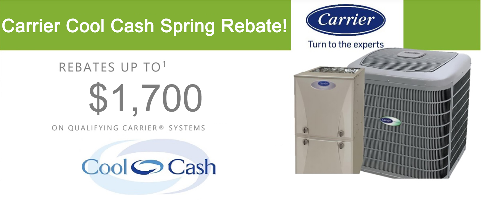 Carrier Cool Cash Spring Rebate Banner
