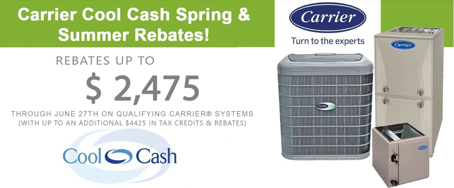 Carrier Cool Cash Spring & Summer Rebates!