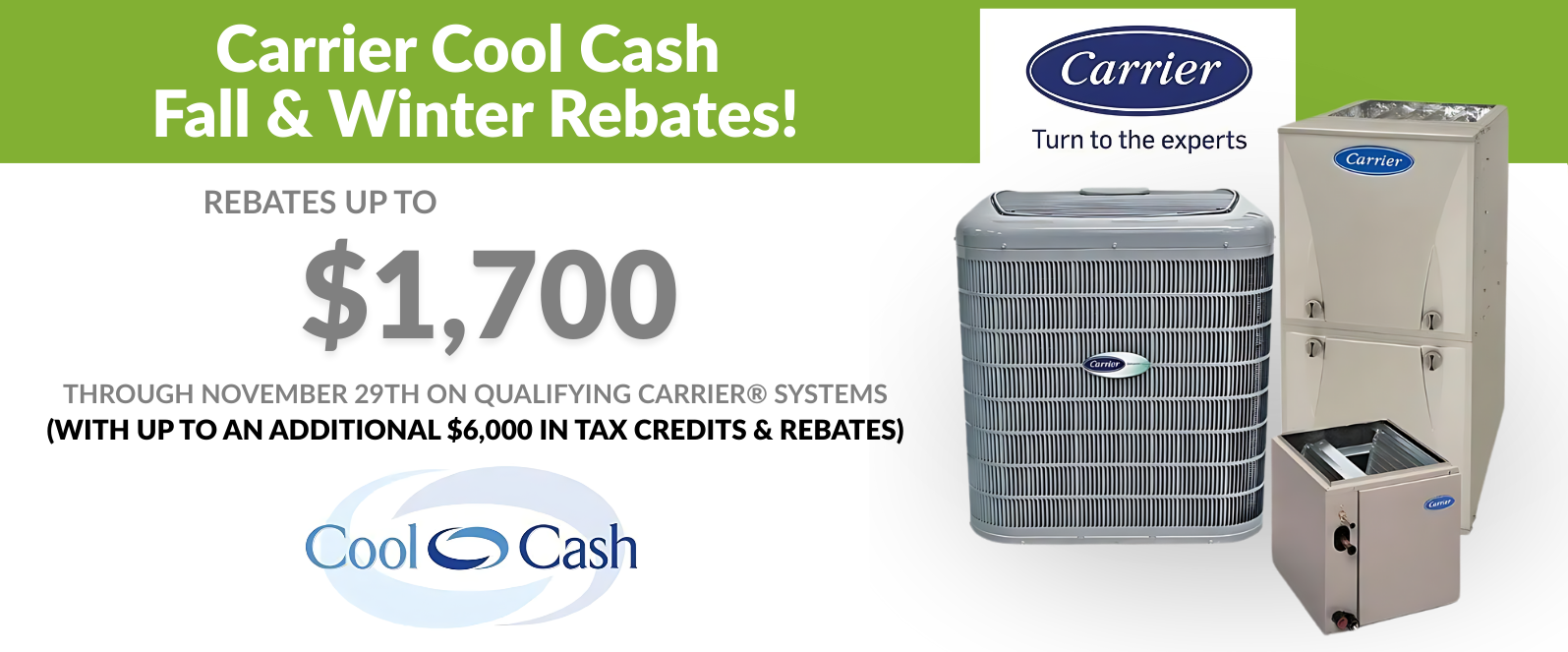 Carrier Cool Cash Fall & Winter Rebates!