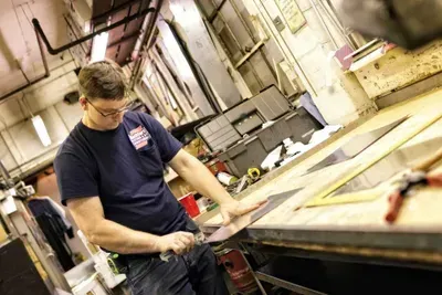 a man is working