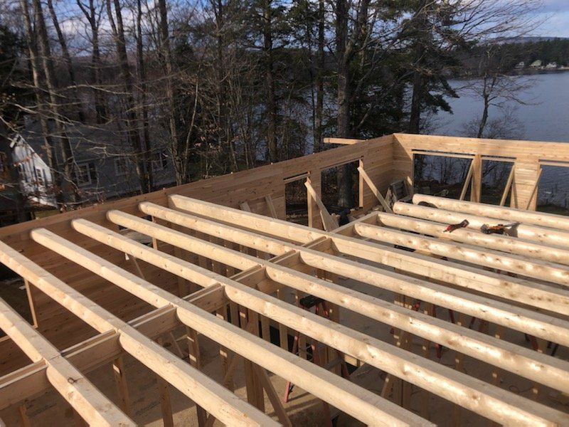 house construction wood roof