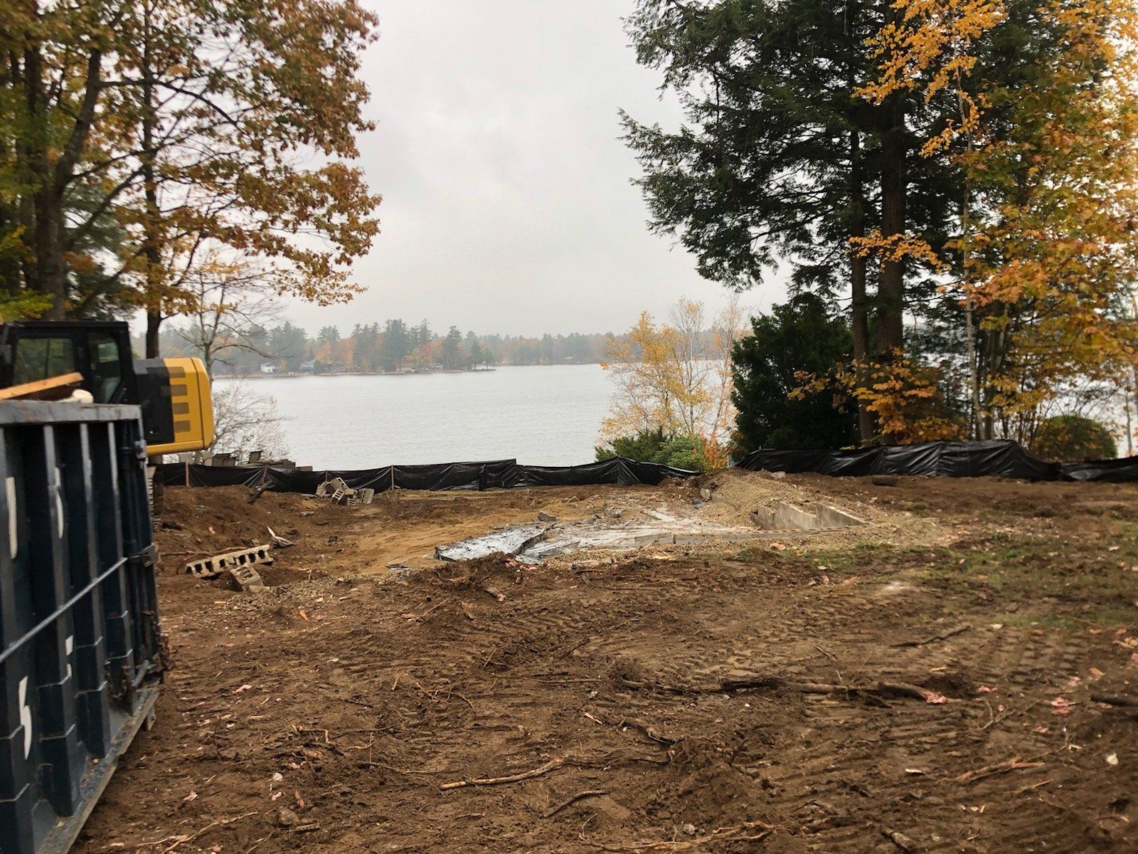 clear land by the lake