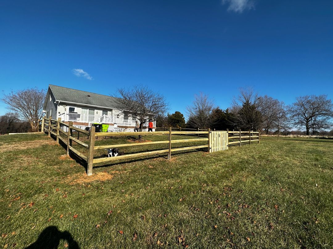 3 rail split rail with wire and double gate.