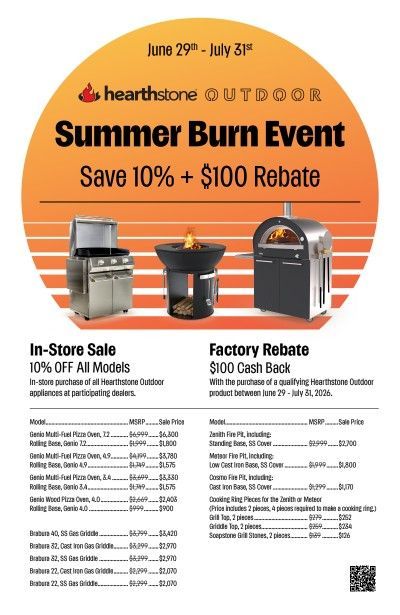 Heartland Outdoor Summer Burn Event ad with grills, save 10% plus $100 rebate, July 27–31