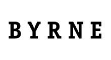 Gray BYRNE wordmark on a white background