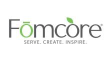 Fōmcore logo with green “o” and leaf icon, plus tagline “SERVE. CREATE. INSPIRE.”