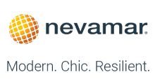 NEVAMAR Surface Systems logo in yellow text with circular swoosh on white background