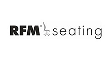 RFM seating logo in black and gray text on a white background