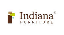 Indiana Furniture logo in brown and green on a white background