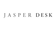 JASPER DESK logo in black serif text on a white background