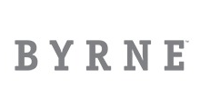 Gray BYRNE wordmark on a white background