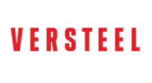 VERSTEEL logo in black and white with stylized emblem and bold wordmark