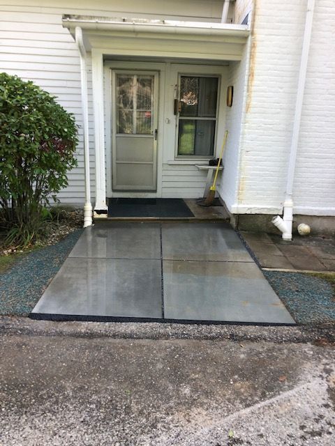 New front door steps masonry work