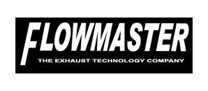 Flowmaster logo: white text on black background,